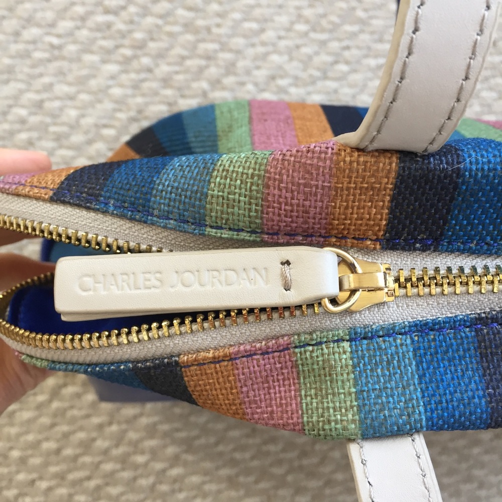 Vintage Charles Jourdan Rainbow Hobo Satchel Purse